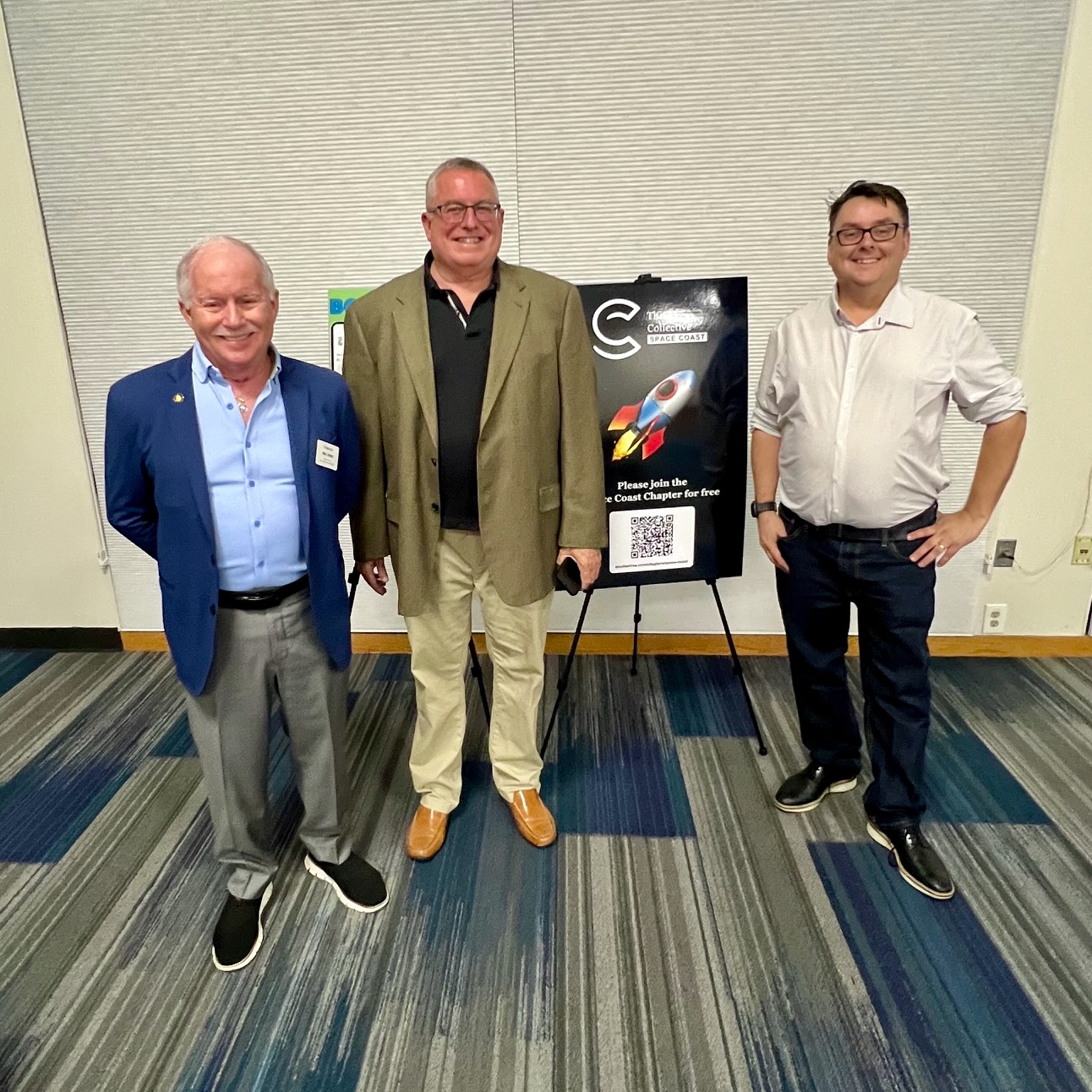 Mike Marks, Stephen and Jürgen Schwanitz at the Space Coast town hall